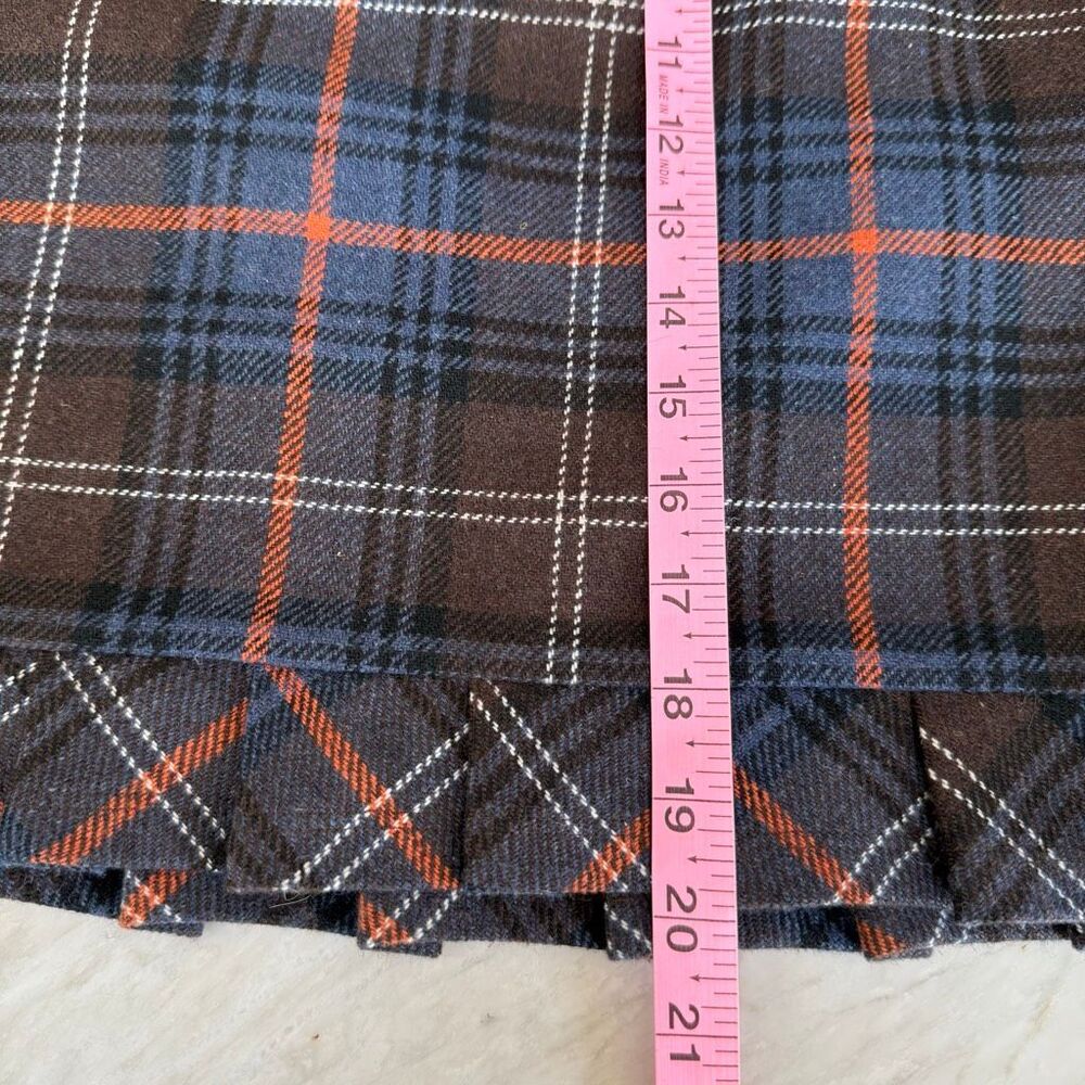 Cabi Heritage Plaid Wool Blend Lined Skirt ruffled pleated hem size 6 - Picture 8 of 8